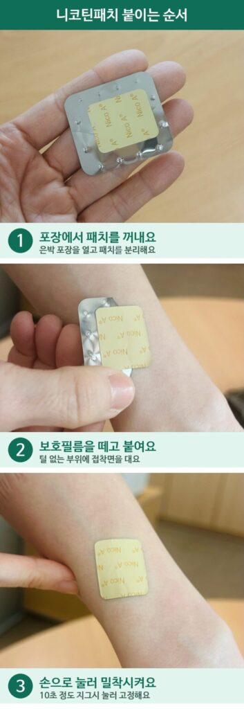 니코틴패치 붙이는 순서 3단계